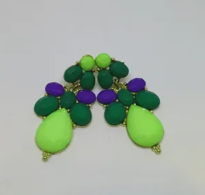 WINTERGREEN CRYSTAL STATEMENT EARRINGS