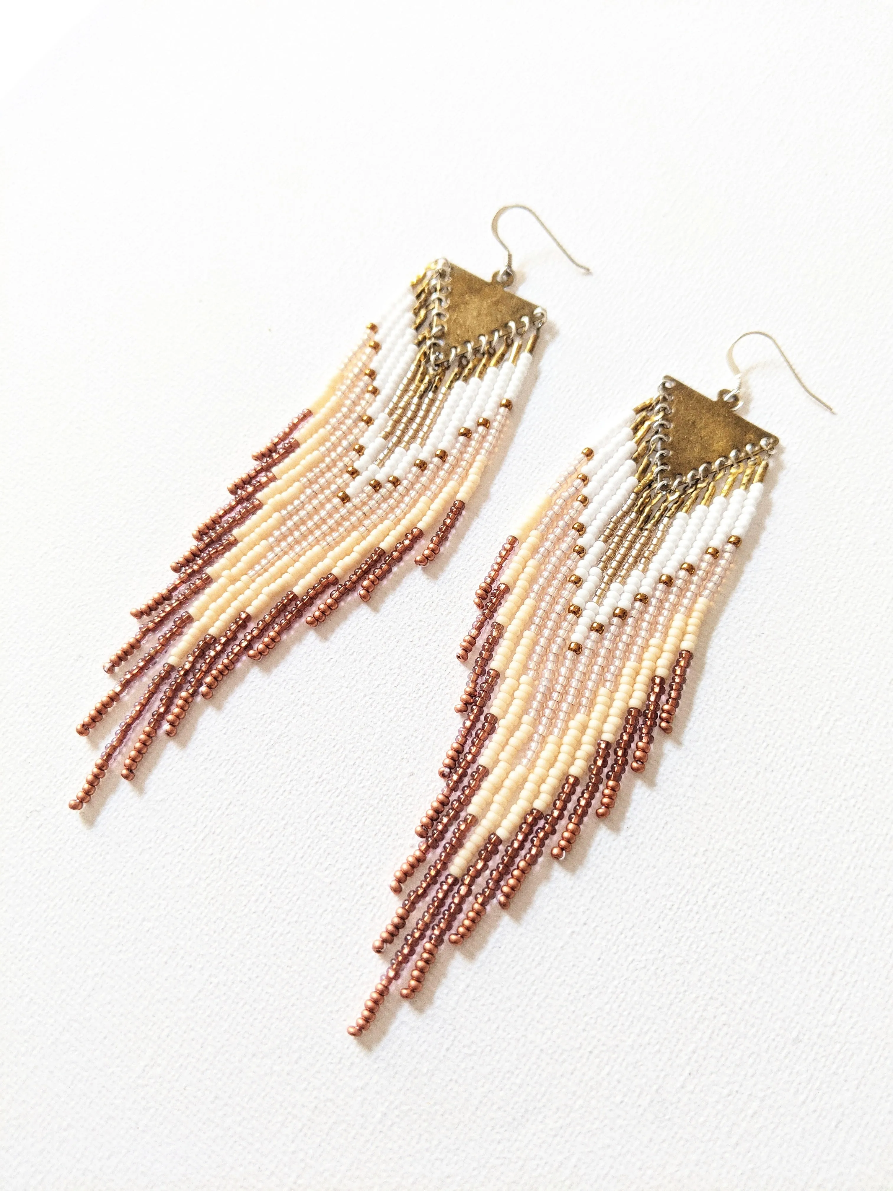 Yūgen Rust Pink Boho Beaded Earrings